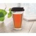 Double-walled 35cl glass with lid, double-walled glass promotional