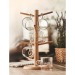 6 glass cups on a wooden stand wholesaler