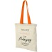 Nevada 100 gsm cotton bag with coloured handles wholesaler