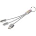 3-in-1 charging cable with Metal key ring, iphone ipad and mac cable promotional