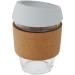 Lidan 360 ml borosilicate glass tumbler with cork grip and silicone lid, Cork accessory promotional