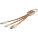 Câble de charge 3-en-1 Bates en paille de blé et liège, câble de chargement promotional