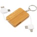 Product thumbnail Reel charging cable 6-in-1 retractable bamboo keyring 1