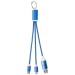 Câble de charge 4-en-1 Metal en aluminium recyclé avec porte-clés, câble de chargement promotional