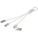 Câble de charge 4-en-1 Metal en aluminium recyclé avec porte-clés, câble de chargement promotional