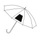 Transparent umbrella with curved aluminium handle, transparent umbrella promotional
