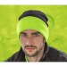 Product thumbnail RECYCLED BLACK COMPASS BEANIE - Recycled acrylic beanie with contrasting flap 0
