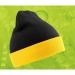 Product thumbnail RECYCLED BLACK COMPASS BEANIE - Recycled acrylic beanie with contrasting flap 4