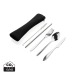 Product thumbnail Set of 3 reusable stainless steel cutlery items and 1 straw 0