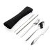 Product thumbnail Set of 3 reusable stainless steel cutlery items and 1 straw 1