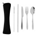 Product thumbnail Set of 3 reusable stainless steel cutlery items and 1 straw 2