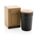 300ml mug in GRS recycled PP with FSC® bamboo lid, recycled or organic ecological gadget promotional