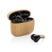 TWS headphones in RCS recycled plastic and bamboo wholesaler