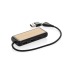Hub USB à double entrée en plastique et en bambou RCS Link, Hub promotional