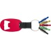 Product thumbnail Bottle opener key ring with 5 coloured snap hooks 1