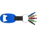 Bottle opener key ring with 5 coloured snap hooks, bottle opener promotional