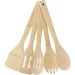 Set de 5 ustensiles bambou, cuillère en bois promotional