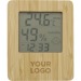 Bamboo and ABS weather station, clock and clockwork promotional