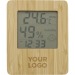 Bamboo and ABS weather station, clock and clockwork promotional