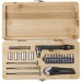 Boîte à outils de 27 pièces en bambou Elmar, set à outils promotional