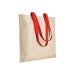Shopper en coton naturel 220g/m², anses longues colorées, sac coton promotional