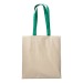 Shopper en coton naturel 220g/m², anses longues colorées, sac coton promotional