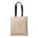 Shopper en coton naturel 220g/m², anses longues colorées, sac coton promotional
