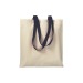 Shopper en coton naturel 220g/m², anses longues colorées, sac coton promotional