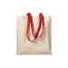 Shopper en coton naturel 220g/m², anses longues colorées, sac coton promotional