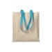 Shopper en coton naturel 220g/m², anses longues colorées, sac coton promotional