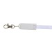 Lanière avec mousqueton avec fonction de câble de recharge avec prise Micro-USB/Lightning, câble de chargement promotional