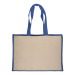 Tote-bag avec soufflet en coton 280g/m², détails en toile de jute, anses longues wholesaler
