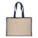 Tote-bag avec soufflet en coton 280g/m², détails en toile de jute, anses longues wholesaler