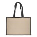 Tote-bag avec soufflet en coton 280g/m², détails en toile de jute, anses longues, Tote bag promotional