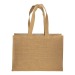 Tote-bag avec soufflet en coton 280g/m², détails en toile de jute, anses longues, Tote bag promotional