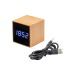 Horloge réveil et display température à LED blanche, en bambou wholesaler