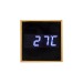 Horloge réveil et display température à LED blanche, en bambou, réveil promotional