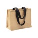 Tote bag en toile de jute, anses longues et soufflet wholesaler