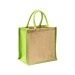 Mini tote bag en toile de jute avec anses et inserts colorés wholesaler