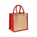 Mini tote bag en toile de jute avec anses et inserts colorés wholesaler