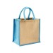 Mini tote bag en toile de jute avec anses et inserts colorés, Tote bag promotional