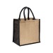 Mini tote bag en toile de jute avec anses et inserts colorés wholesaler