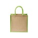 Mini tote bag en toile de jute avec anses et inserts colorés, Tote bag promotional