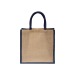 Mini tote bag en toile de jute avec anses et inserts colorés wholesaler