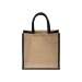 Mini tote bag en toile de jute avec anses et inserts colorés wholesaler