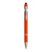Stylo à bille en aluminium caoutchouté avec gomme pour écran tactile et clip en métal wholesaler