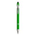 Stylo à bille en aluminium caoutchouté avec gomme pour écran tactile et clip en métal, Stylo avec stylet pour écran tactile promotional