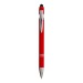 Stylo à bille en aluminium caoutchouté avec gomme pour écran tactile et clip en métal wholesaler