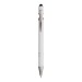 Stylo à bille en aluminium caoutchouté avec gomme pour écran tactile et clip en métal, Stylo avec stylet pour écran tactile promotional