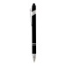 Stylo à bille en aluminium caoutchouté avec gomme pour écran tactile et clip en métal, Stylo avec stylet pour écran tactile promotional